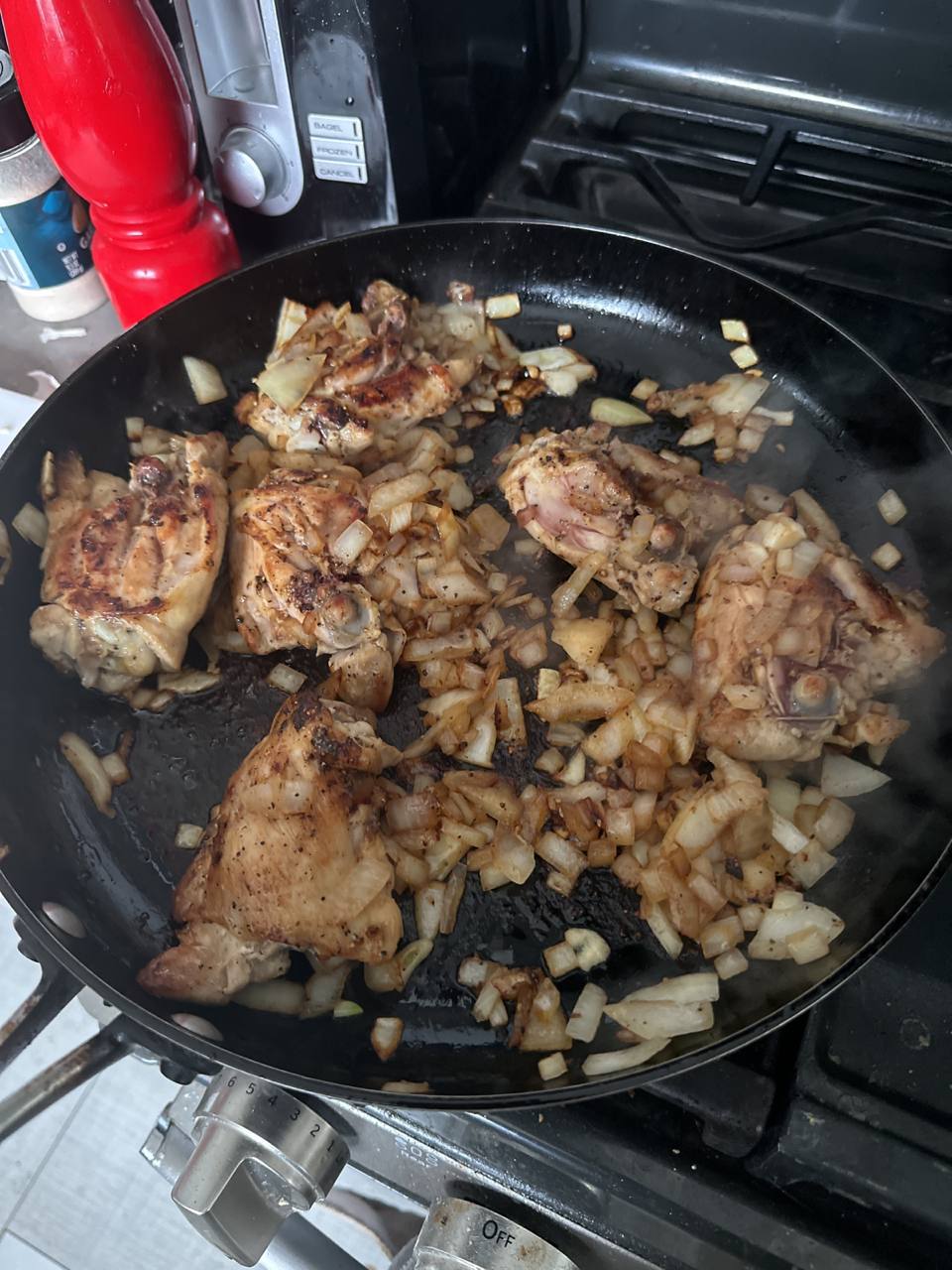 Chicken and onions